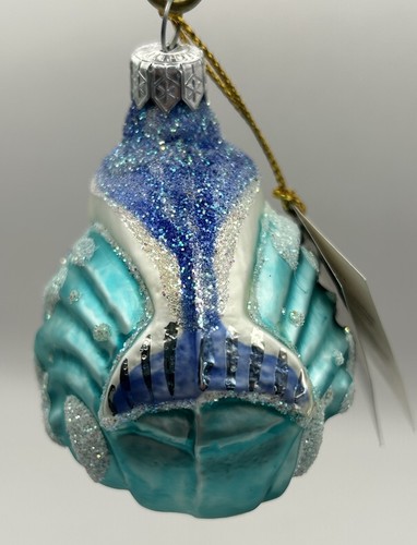 Dolphin On Wave Mouth Blown Hand Decorated Glass Ornament Ukraine COA 3.5”H - Picture 7 of 10