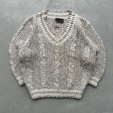 Vintage 90 s Liz Sport V-Neck Cotton Acrylic Wool Cottagecore Sweater Women s S