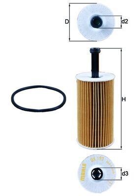 MAHLE OX 193D Oil Filter Fits Citroen C2 Enterprise Saxo Xsara Estate Coupe