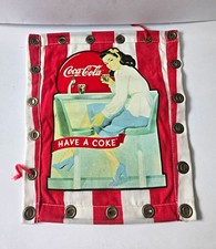 Coca-Cola Have a Coke Advertising Banner Red & White Striped Rare 1950 Vintage