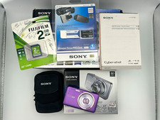 Sony Cyber-shot DSC-WX70 Violet 16.2MP Digital Camera Box Battery Case Tested