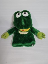 Vintage Dakin Frog hand Puppet 1985 Black Bow Tie Plush