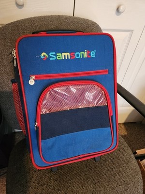 Vintage Samsonite Rainbow Kids Rolling Suitcase (style H54828BLI-KL)