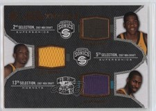 2007 SP Rookie Threads Triple Kevin Durant Jeff Green Julian Wright #TRT-DGW 4vc