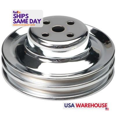 Trans-Dapt 8301, One Chrome Steel Fits 65-66 Ford 289 Water Pump Pulley Chrome 2