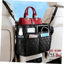 Car Purse Holder Between Seats, Car Storage Organizer, Leather Large Capacity