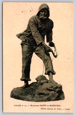 Postcard Calais France Monument Gavet et Mareschal Rescuers