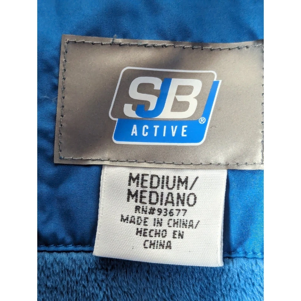 Chaleco acolchado activo SJB para mujer azul medio cremallera completa aislamiento invierno polar Foto 2 de 4