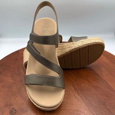 Abeo Riviera Sandalo Espadrillas Zeppa Regolabile Pelle Fossile Donna 7,5 MET