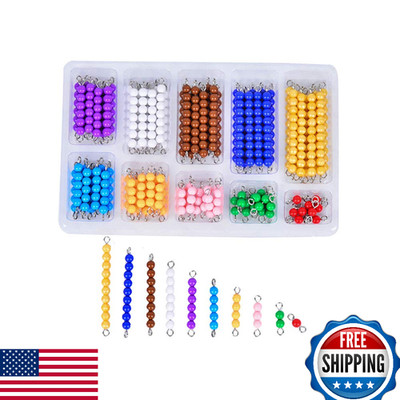 Kghios Montessori Math Toys: 10 Color Bead Chains for Toddlers - Early Learning