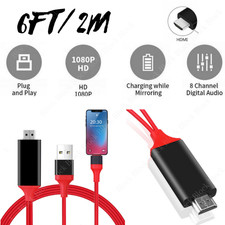 HDMI Mirroring AV Cable For iPhone 14 13 12 11 XR iPad Phone to TV HDTV Adapter