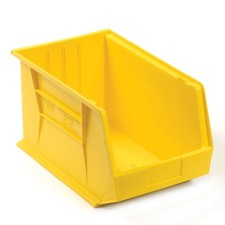 Premium Plastic Stacking Bin 11 x 18 x 10 Yellow Lot of 4