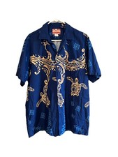 RJC Vintage Hawaiian Shirt Sea turtle Tiki Men's Size XL Hawaii Tropical Cruise