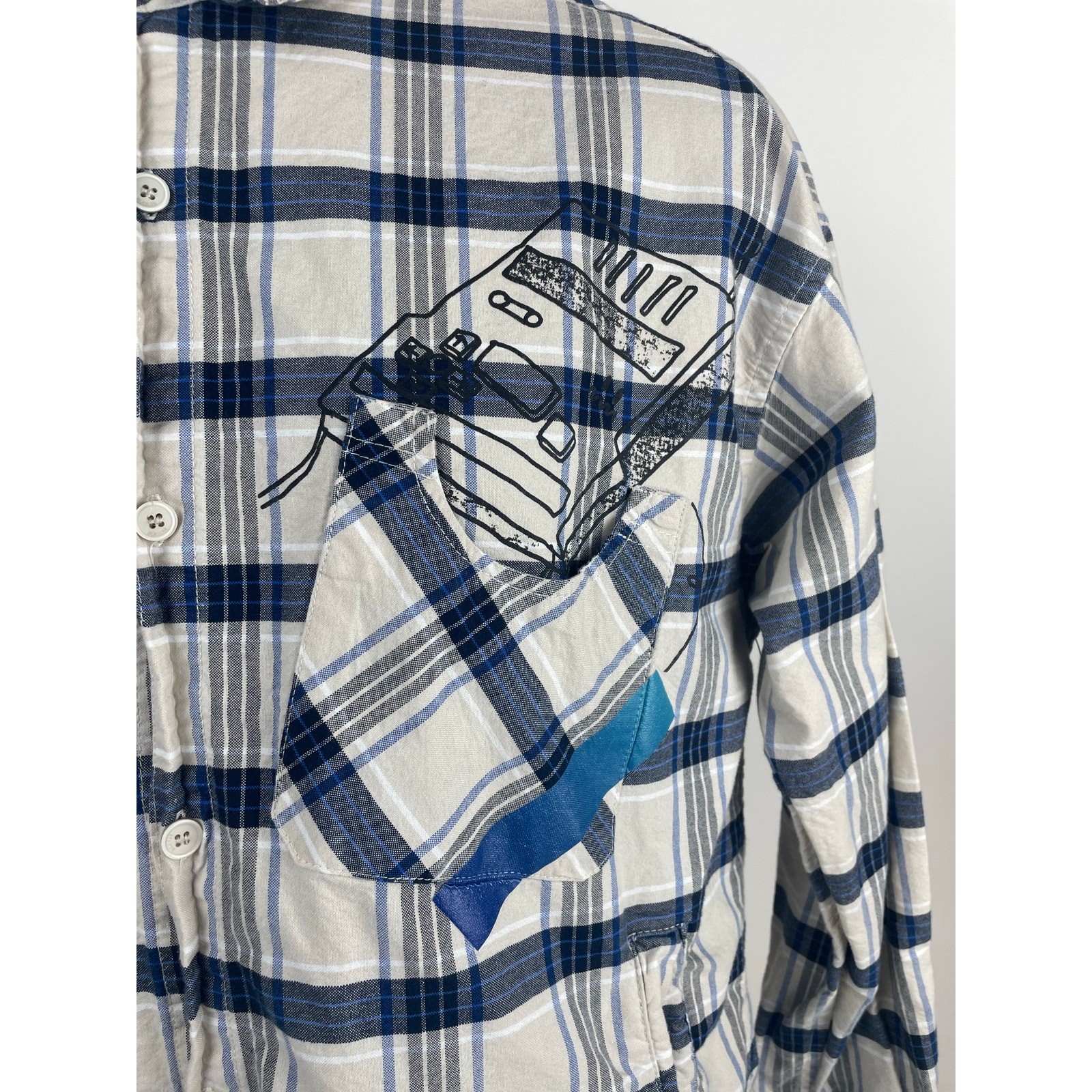 Beaster Button Down Shirt SMALL Graphic Long Slee… - image 4