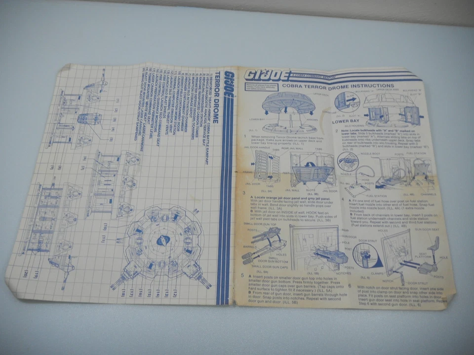 Cobra Terror Drome 1986 planos instrucciones vintage G.I. GI Joe Lote 3.75 ARAH Foto 3 de 3