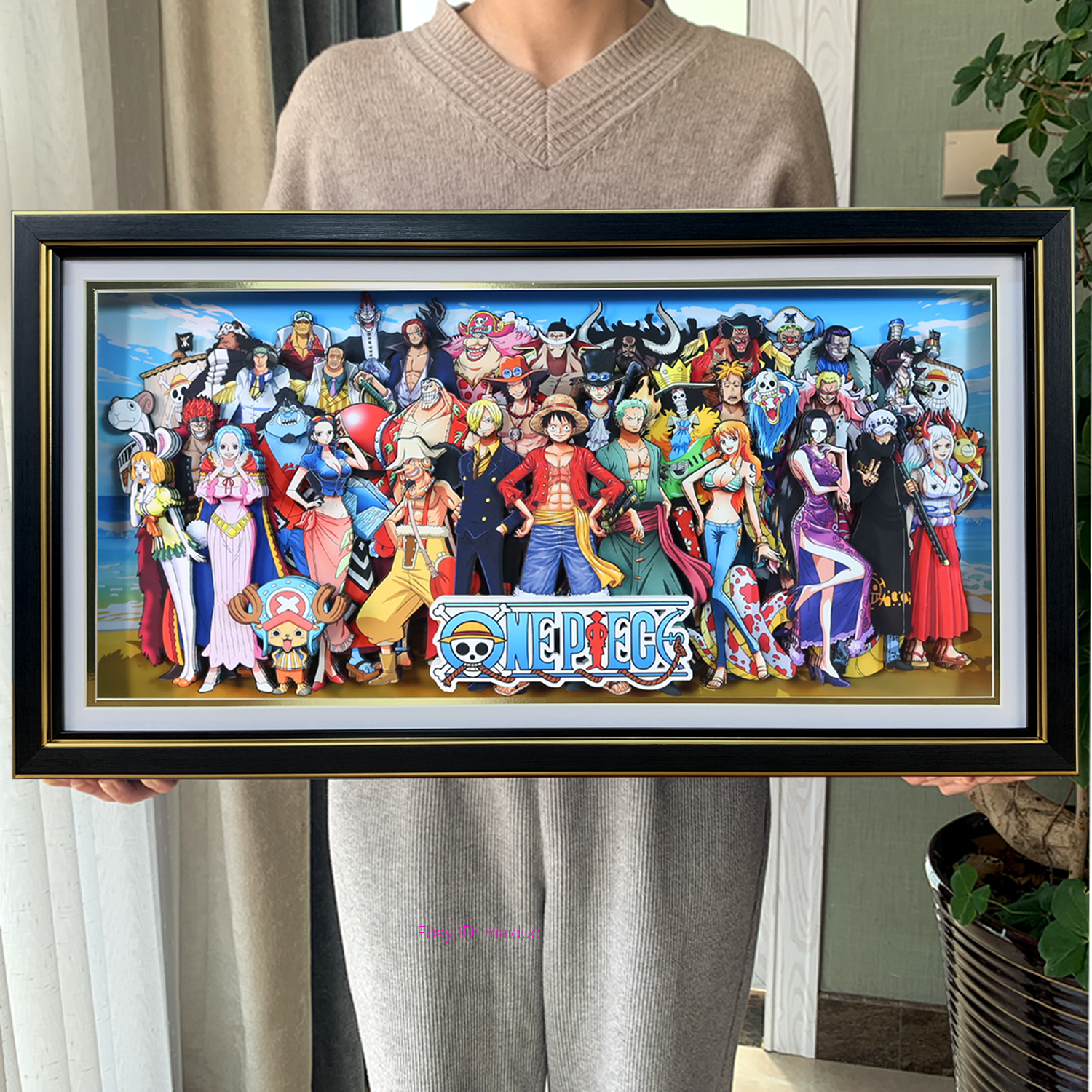 One Piece Straw Pirates Oka Shichibukai Picture Frame 3D Paper Art
