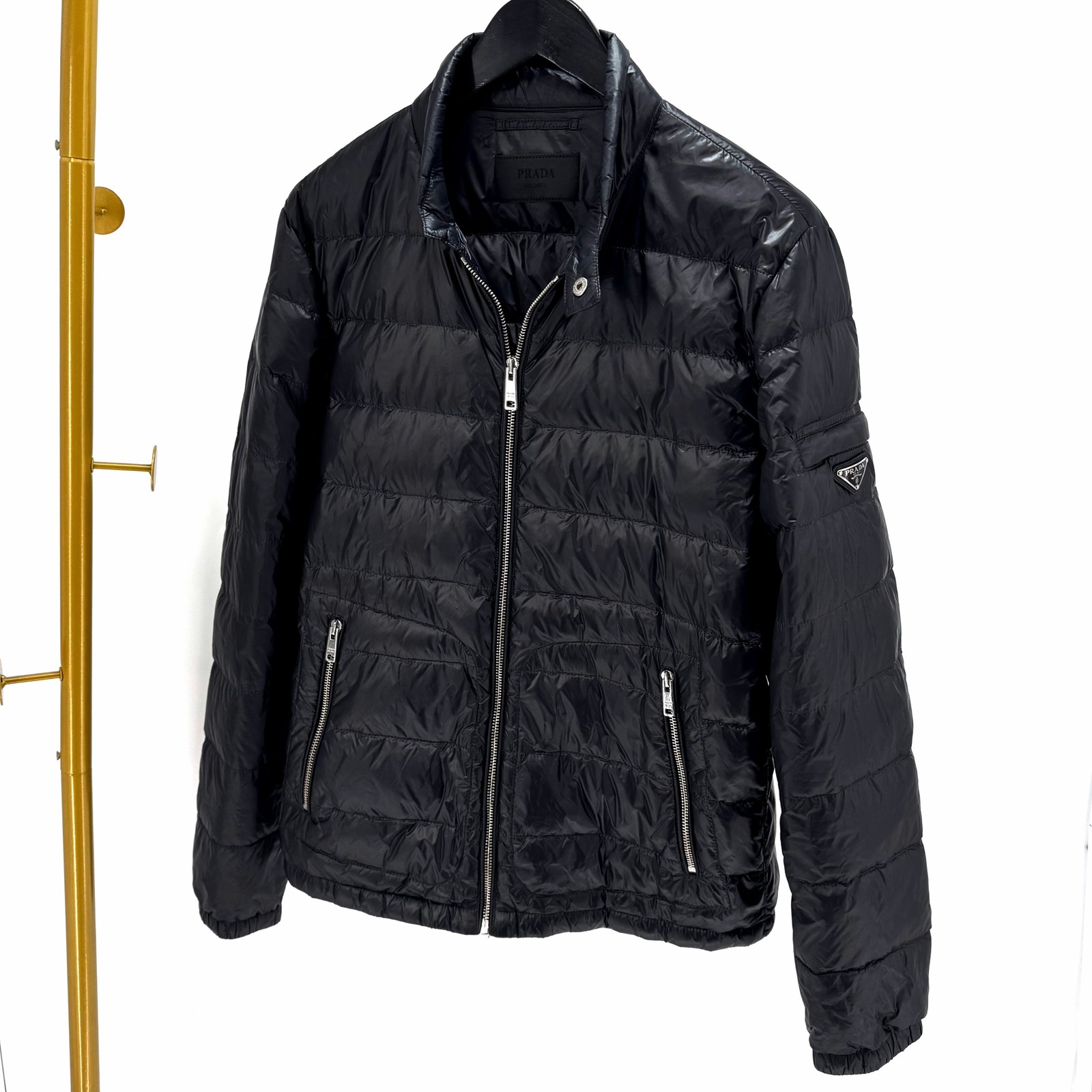 Prada Triangle Logo Lightweight Down Jacket Black… - image 2
