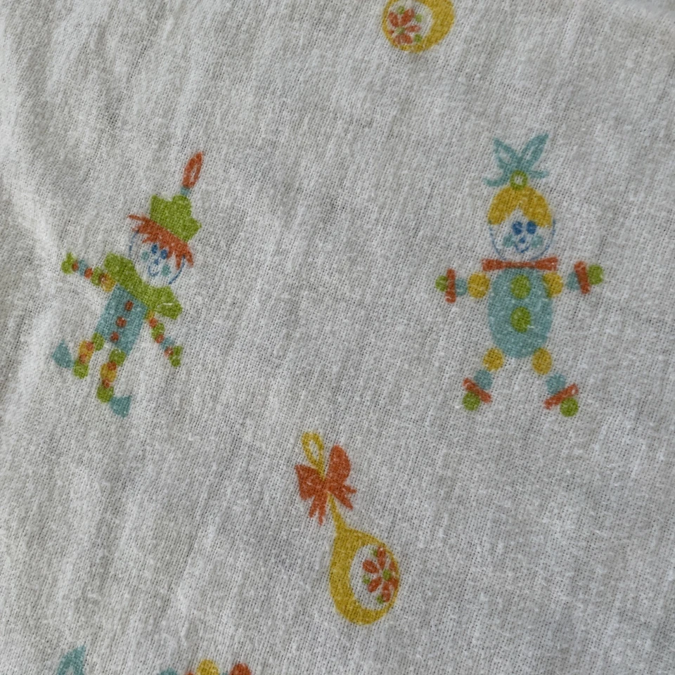 MANTA DE SEGURIDAD INFANTIL BEBÉ VINTAGE AZUL NARANJA NIÑO NIÑA PAYASOS 21" X 34" Foto 4 de 4