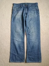 Flypaper Jeans Mens 34x29 Actual Straight Faded Rinse Embroidered Pockets Cotton