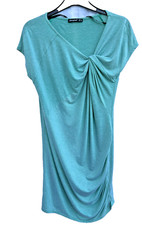 NWOT ATMOSPHERE UK 14 Stretch Viscose Mix Green Stripe Knee Length Dress