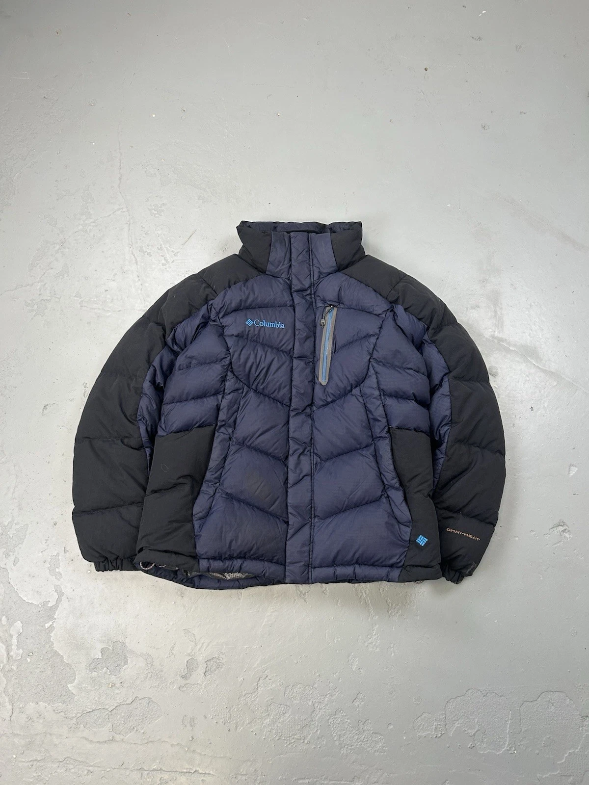 Omi heat Columbia puffer Jacket Stunning navy color M