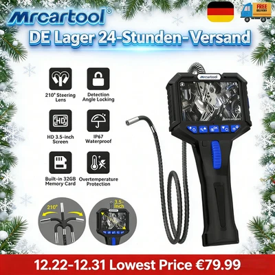 MRCARTOOL 210° Endoskop Inspektion Kamera 1080P Endoscope Endoskopkamera für PKW Motoren