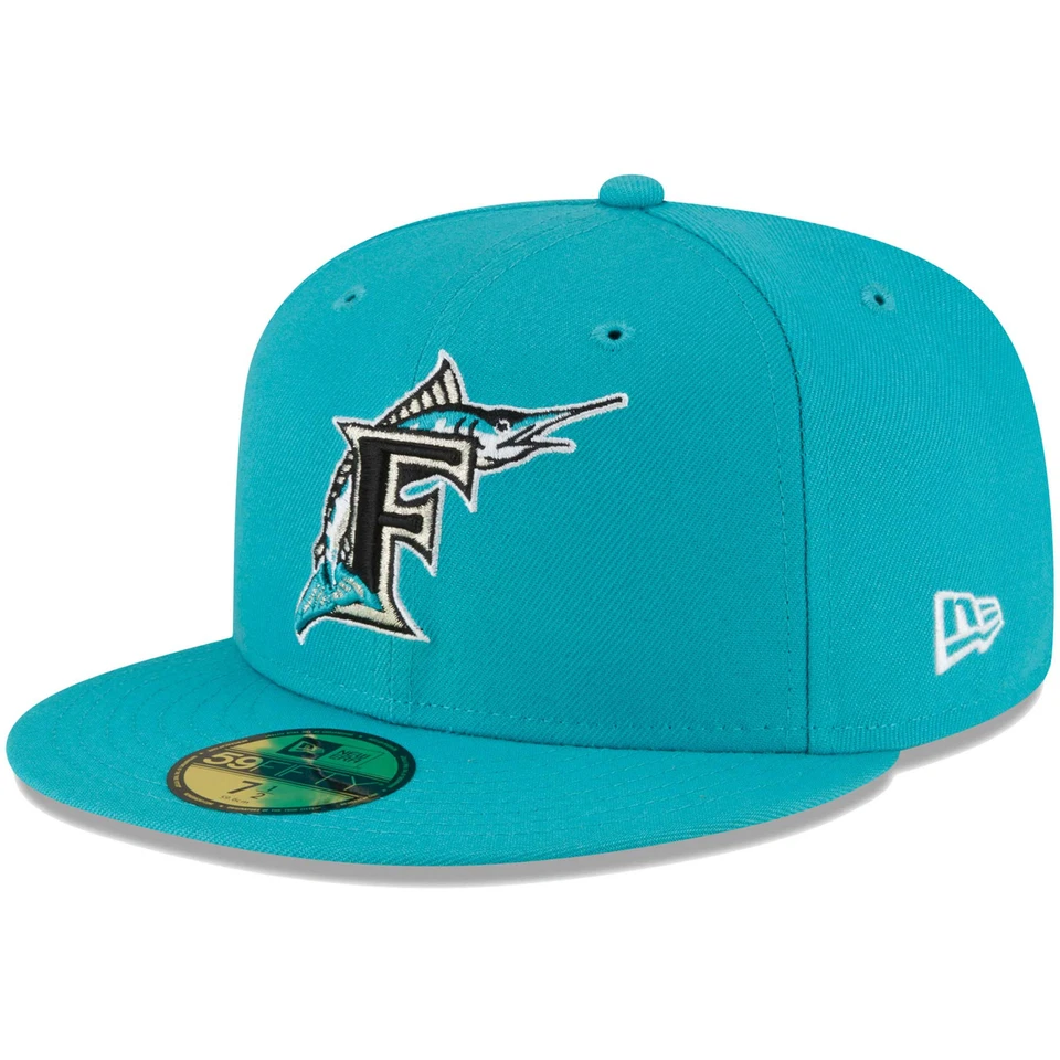 Men's New Era Teal Florida Marlins Cooperstown Collection Turn Back The Clock - Image 3 of 4