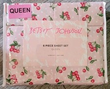 Betsey Johnson Cherry Dots Pink 6 Piece Queen Sheet Set Super Soft OEKO-TEX NEW