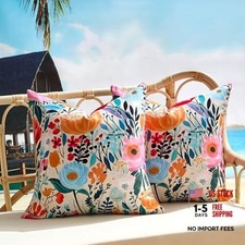 Outdoor Waterproof Throw Pillow Covers Set of 2 18" x 18" Pack of 2 Lotus