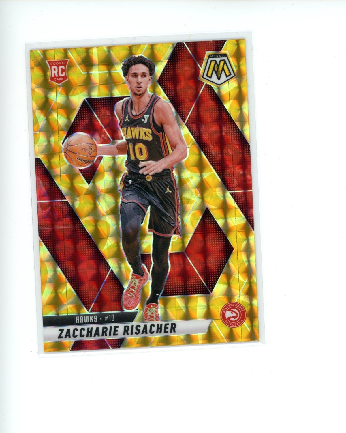 2024-25 Panini Mosaic Yellow Reactive Prizm #213 Zaccharie Risacher Rookie RC