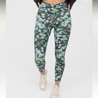 Offline by aerie Real Me 7/8 High Waisted Crossover Leggings Grey Green Medium
