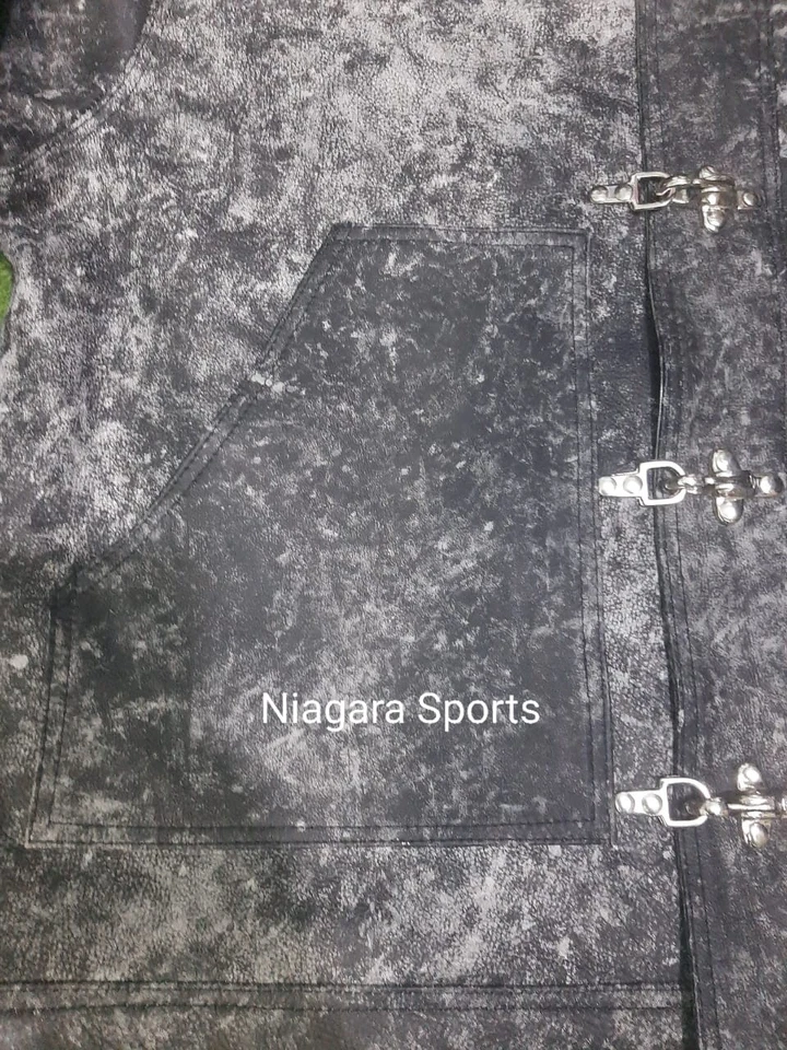 Chaqueta de cuero lavado ácido Chaqueta de cuero para hombre Cuero de vaca genuino Foto 4 de 4