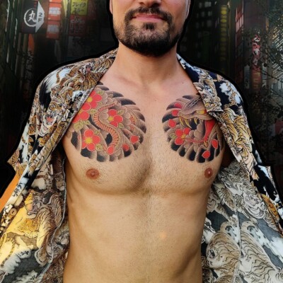 Majima Inspired Temporary Tattoos (Chest SET) - Japanese Yakuza Tattoo Cosplay