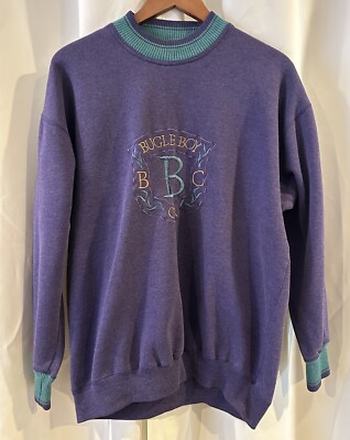 Vintage Bugle Boy Co. Embroidered Purple Sweatshirt