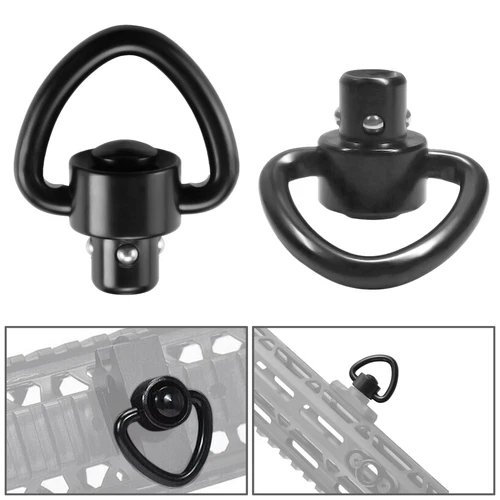 2 PCS D-Loop Quick Detach Set 1" Heavy Duty QD Sling Swivels with Push Button - Picture 6 of 13
