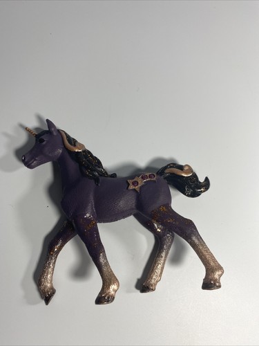 2018 Schleich Plum Purple w/Pink Glitter & Rhinestones Unicorn Horse 3 1/2" Tall - 第 8/12 張圖片