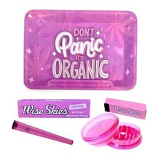 Juego de bandejas enrollables rosa papeles de liar soporte de cono puntas paquete conjunto