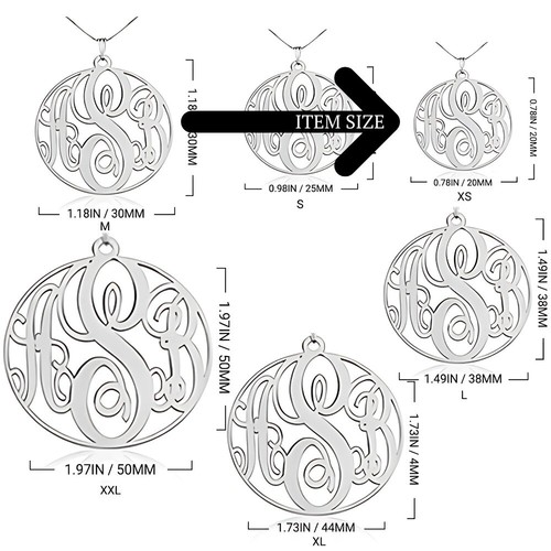 14K Solid Gold Round Monogram Initial Necklace-0.8″ Circle Pendant-oNecklace ® - 第 3/11 張圖片