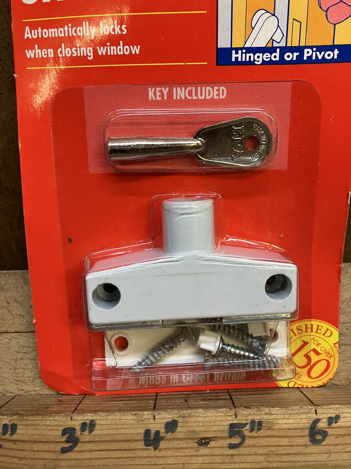 ERA Snaplock & Key Wooden Window Hinged Security Casement White 80112