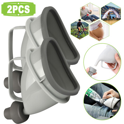 2x Portable Potty Pee Funnel Unisex Adult Emergency Urinal Device Outdoor Toilet