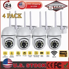 Lot 4x Wireless WiFi Security Camera System Smart Indoor Night Vision Cam 1080P