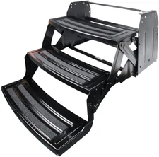 432687 24' Radius Corner Manual Step - Triple, 7' Rise , Black