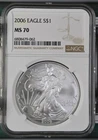 2006 $1 American Silver Eagle - NGC MS70