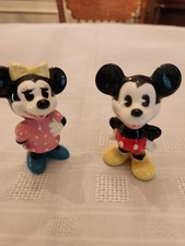 Rare Disney Mickey Mouse and Minnie Mouse Ceramic Figurine Set (Japan) NOS