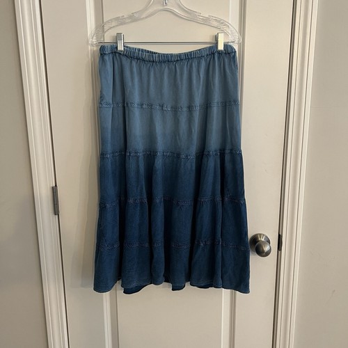 Studio West Chambray Midi Skirt PXL Layered