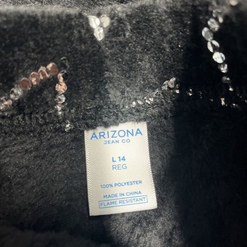 Arizona Jean Co Sleep Shorts Girls L 14 Black Stars Bling Tie Waist New - Picture 4 of 7