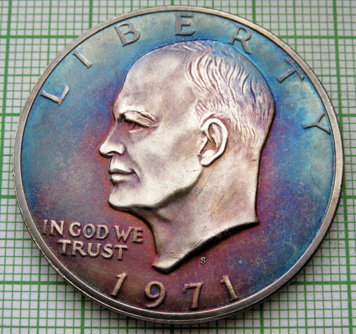 1971,72年 アメリカ銀貨　Blue Ike 1971 Silver Eisenhower - 
