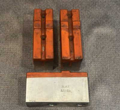 Set of 3 - Aluminum AJAX 8'' Lathe Soft Chuck Jaws ASM8A Tongue & Groove Blocks