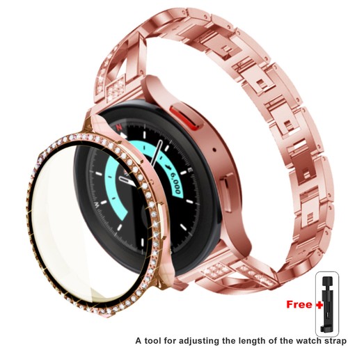 Bling Metal Strap Steel Band + PC Case For Samsung Galaxy Watch 6 5 4 40mm 44mm - Picture 14 of 17