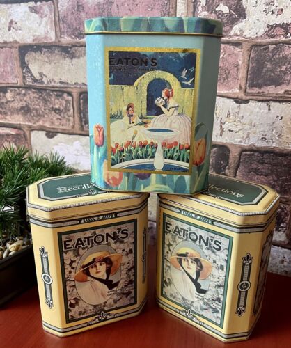 EATON RECOLLECTIONS COFFEE TIN LOT OF 3 (EMPTY) - Picture 1 of 5